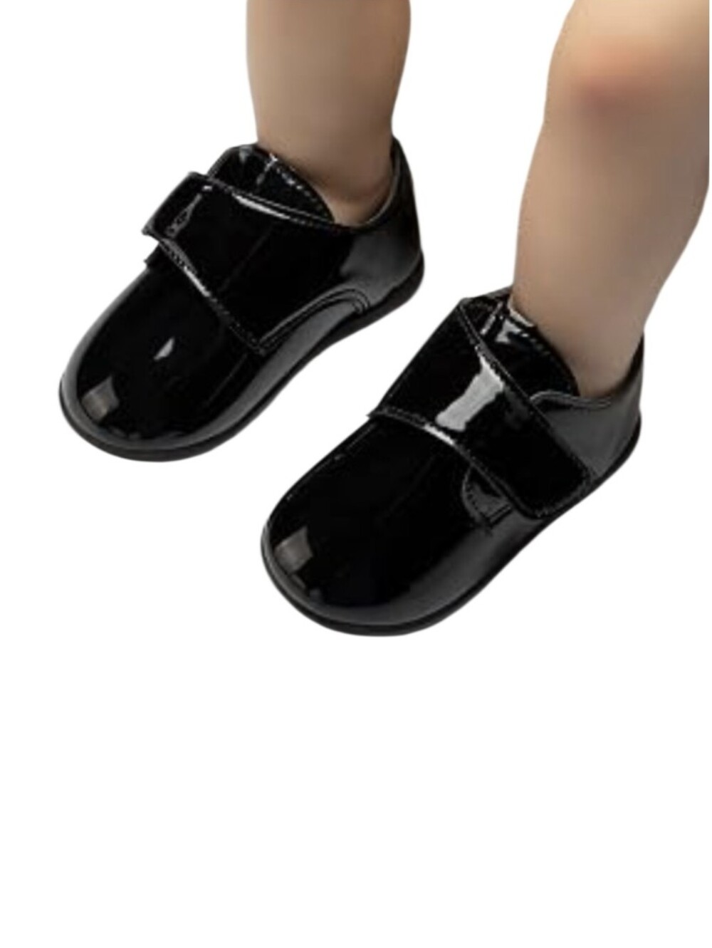Toddler Black Patent Mary Jane Dress Shoes with Hook-and-Loop Strap